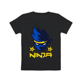 Детская футболка хлопок с принтом FORTNITE NINJA в Белгороде, 100% хлопок | круглый вырез горловины, полуприлегающий силуэт, длина до линии бедер | Тематика изображения на принте: fnchap2 | fortnite | fortnite 2 | fortnite x | marshmello | ninja | ninja hyper streamer | ninja streamer | streamer | tyler blevins | маршмелло | ниндзя | фортнайт | фортнайт 2 | фортнайт глава 2