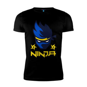 Мужская футболка премиум с принтом FORTNITE NINJA в Белгороде, 92% хлопок, 8% лайкра | приталенный силуэт, круглый вырез ворота, длина до линии бедра, короткий рукав | Тематика изображения на принте: fnchap2 | fortnite | fortnite 2 | fortnite x | marshmello | ninja | ninja hyper streamer | ninja streamer | streamer | tyler blevins | маршмелло | ниндзя | фортнайт | фортнайт 2 | фортнайт глава 2