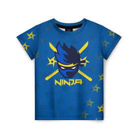 Детская футболка 3D с принтом FORTNITE NINJA в Белгороде, 100% гипоаллергенный полиэфир | прямой крой, круглый вырез горловины, длина до линии бедер, чуть спущенное плечо, ткань немного тянется | Тематика изображения на принте: fnchap2 | fortnite | fortnite 2 | fortnite x | marshmello | ninja | ninja hyper streamer | ninja streamer | streamer | tyler blevins | маршмелло | ниндзя | фортнайт | фортнайт 2 | фортнайт глава 2