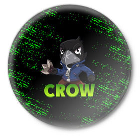 Значок с принтом Brawl Stars CROW в Белгороде,  металл | круглая форма, металлическая застежка в виде булавки | brawl | brawl stars | crow | leon | stars | бравл | бравл старс | браво старс | ворон | ворона | игра | компьютерная | кров | леон | онлайн | старс
