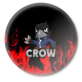 Значок с принтом Brawl Stars CROW в Белгороде,  металл | круглая форма, металлическая застежка в виде булавки | brawl | brawl stars | crow | leon | stars | бравл | бравл старс | браво старс | ворон | ворона | игра | компьютерная | кров | леон | онлайн | старс
