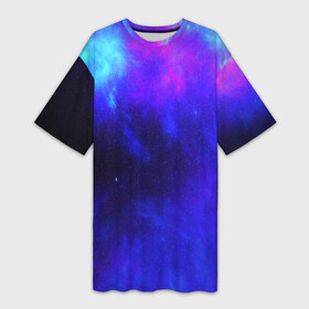 Платье-футболка 3D с принтом СЕВЕРНОЕ СИЯНИЕ в Белгороде,  |  | galaxy | nasa | nebula | space | star | абстракция | вселенная | галактика | звезда | звезды | космический | наса | огонь | планеты