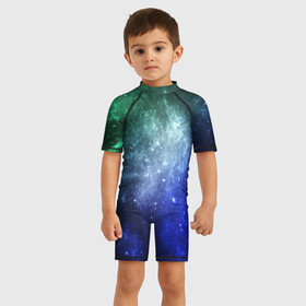Детский купальный костюм 3D с принтом ЗВЁЗДНОЕ НЕБО в Белгороде, Полиэстер 85%, Спандекс 15% | застежка на молнии на спине | galaxy | nasa | nebula | space | star | абстракция | вселенная | галактика | звезда | звезды | космический | наса | огонь | планеты
