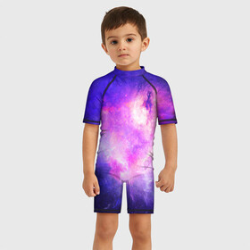 Детский купальный костюм 3D с принтом КОСМИЧЕСКИЕ КРАСКИ в Белгороде, Полиэстер 85%, Спандекс 15% | застежка на молнии на спине | galaxy | nasa | nebula | space | star | абстракция | вселенная | галактика | звезда | звезды | космический | наса | огонь | планеты