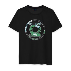 Мужская футболка хлопок с принтом Green Lantern в Белгороде, 100% хлопок | прямой крой, круглый вырез горловины, длина до линии бедер, слегка спущенное плечо. | Тематика изображения на принте: dc | dc comics | green lantern | shtatjl | зеленый фонарь