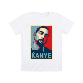 Детская футболка хлопок с принтом Kanye West в Белгороде, 100% хлопок | круглый вырез горловины, полуприлегающий силуэт, длина до линии бедер | 