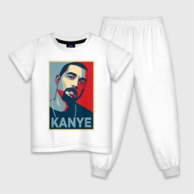 Детская пижама хлопок с принтом Kanye West в Белгороде, 100% хлопок |  брюки и футболка прямого кроя, без карманов, на брюках мягкая резинка на поясе и по низу штанин
 | 