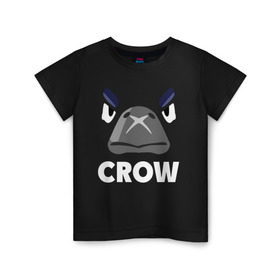 Детская футболка хлопок с принтом Brawl Stars CROW в Белгороде, 100% хлопок | круглый вырез горловины, полуприлегающий силуэт, длина до линии бедер | brawl | brawl stars | crow | leon | stars | бравл | бравл старс | браво старс | ворон | ворона | игра | компьютерная | костюм | кофта | кров | леон | онлайн | старс
