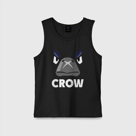 Детская майка хлопок с принтом Brawl Stars CROW в Белгороде,  |  | brawl | brawl stars | crow | leon | stars | бравл | бравл старс | браво старс | ворон | ворона | игра | компьютерная | костюм | кофта | кров | леон | онлайн | старс