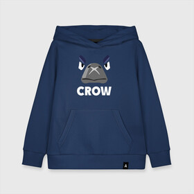 Детская толстовка хлопок с принтом Brawl Stars CROW в Белгороде, 100% хлопок | Круглый горловой вырез, эластичные манжеты, пояс, капюшен | brawl | brawl stars | crow | leon | stars | бравл | бравл старс | браво старс | ворон | ворона | игра | компьютерная | костюм | кофта | кров | леон | онлайн | старс