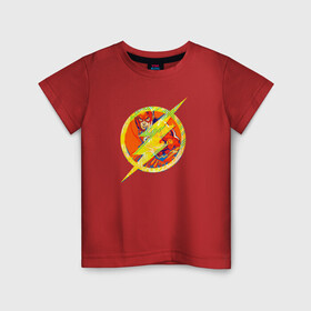 Детская футболка хлопок с принтом Flash в Белгороде, 100% хлопок | круглый вырез горловины, полуприлегающий силуэт, длина до линии бедер | barry allen | dc | dc comics | flash | shtatflash | барри аллен | флеш | флэш