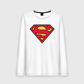 Мужской лонгслив хлопок с принтом Superman logo в Белгороде, 100% хлопок |  | Тематика изображения на принте: clark kent | superman | кларк кент | супермен | супермэн
