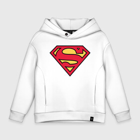 Детское худи Oversize хлопок с принтом Superman logo в Белгороде, френч-терри — 70% хлопок, 30% полиэстер. Мягкий теплый начес внутри —100% хлопок | боковые карманы, эластичные манжеты и нижняя кромка, капюшон на магнитной кнопке | clark kent | superman | кларк кент | супермен | супермэн