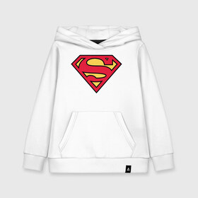 Детская толстовка хлопок с принтом Superman logo в Белгороде, 100% хлопок | Круглый горловой вырез, эластичные манжеты, пояс, капюшен | clark kent | superman | кларк кент | супермен | супермэн