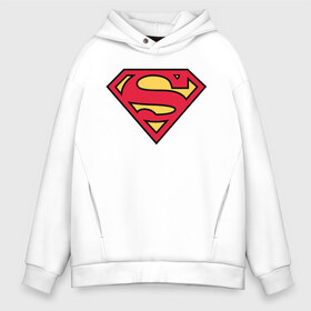 Мужское худи Oversize хлопок с принтом Superman logo в Белгороде, френч-терри — 70% хлопок, 30% полиэстер. Мягкий теплый начес внутри —100% хлопок | боковые карманы, эластичные манжеты и нижняя кромка, капюшон на магнитной кнопке | clark kent | superman | кларк кент | супермен | супермэн