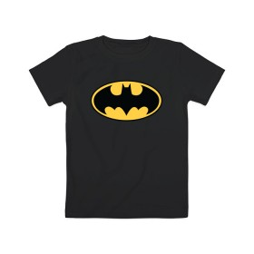 Детская футболка хлопок с принтом Batman logo в Белгороде, 100% хлопок | круглый вырез горловины, полуприлегающий силуэт, длина до линии бедер | bat man | batman | batman comics | caped crusader | comics | dark knight | бетмен | брюс уэйн | бэт мен | бэтмен | тёмный рыцарь
