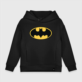 Детское худи Oversize хлопок с принтом Batman logo в Белгороде, френч-терри — 70% хлопок, 30% полиэстер. Мягкий теплый начес внутри —100% хлопок | боковые карманы, эластичные манжеты и нижняя кромка, капюшон на магнитной кнопке | bat man | batman | batman comics | caped crusader | comics | dark knight | бетмен | брюс уэйн | бэт мен | бэтмен | тёмный рыцарь