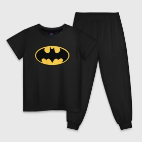 Детская пижама хлопок с принтом Batman logo в Белгороде, 100% хлопок |  брюки и футболка прямого кроя, без карманов, на брюках мягкая резинка на поясе и по низу штанин
 | Тематика изображения на принте: bat man | batman | batman comics | caped crusader | comics | dark knight | бетмен | брюс уэйн | бэт мен | бэтмен | тёмный рыцарь