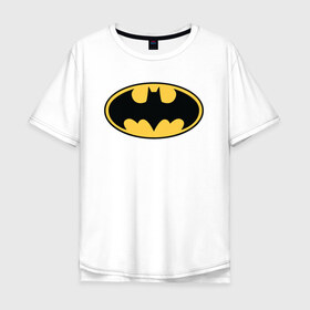 Мужская футболка хлопок Oversize с принтом Batman logo в Белгороде, 100% хлопок | свободный крой, круглый ворот, “спинка” длиннее передней части | Тематика изображения на принте: bat man | batman | batman comics | caped crusader | comics | dark knight | бетмен | брюс уэйн | бэт мен | бэтмен | тёмный рыцарь