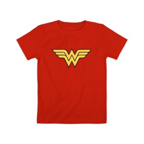 Детская футболка хлопок с принтом Wonder Woman в Белгороде, 100% хлопок | круглый вырез горловины, полуприлегающий силуэт, длина до линии бедер | dc | dc comics | diana prince | wonder woman | вандер вуман | вондер вуман | диана принс | супер женщина | чудо женщина