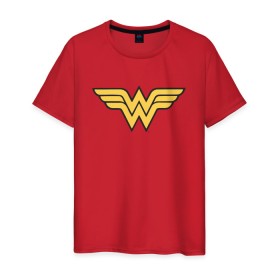 Мужская футболка хлопок с принтом Wonder Woman в Белгороде, 100% хлопок | прямой крой, круглый вырез горловины, длина до линии бедер, слегка спущенное плечо. | dc | dc comics | diana prince | wonder woman | вандер вуман | вондер вуман | диана принс | супер женщина | чудо женщина