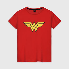 Женская футболка хлопок с принтом Wonder Woman в Белгороде, 100% хлопок | прямой крой, круглый вырез горловины, длина до линии бедер, слегка спущенное плечо | dc | dc comics | diana prince | wonder woman | вандер вуман | вондер вуман | диана принс | супер женщина | чудо женщина