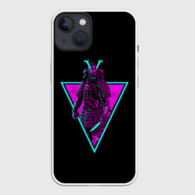 Чехол для iPhone 13 с принтом Samurai Retro Neon в Белгороде,  |  | neon | retro | retrowave | samurai | warior | wave | воин | воины | войны | гладиатор | неон | ретро | ретровейв | рэтро | самураи | самурай