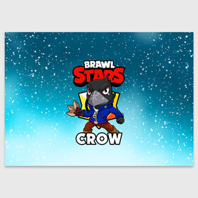 Поздравительная открытка с принтом BRAWL STARS CROW в Белгороде, 100% бумага | плотность бумаги 280 г/м2, матовая, на обратной стороне линовка и место для марки
 | brawl stars | brawl stars crow | brawler | crow | бравл старз | бравлер | ворон