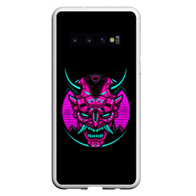 Чехол для Samsung Galaxy S10 с принтом Samurai Retro Neon в Белгороде, Силикон | Область печати: задняя сторона чехла, без боковых панелей | neon | retro | retrowave | samurai | warior | wave | воин | воины | войны | гладиатор | маска | неон | ретро | ретровейв | рэтро | самураи | самурай