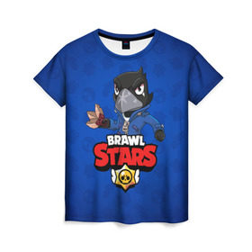 Женская футболка 3D с принтом BRAWL STARS CROW в Белгороде, 100% полиэфир ( синтетическое хлопкоподобное полотно) | прямой крой, круглый вырез горловины, длина до линии бедер | 8 bit | 8 бит | brawl stars | bull | colt | crow | leon | leon shark | shark | stars | акула | берли | ворон | динамайк | кольт | леон | леон акула | нита | спайк | шелли | эль примо