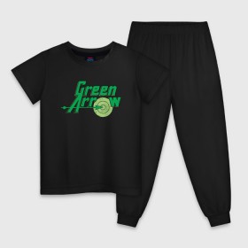 Детская пижама хлопок с принтом Green Arrow в Белгороде, 100% хлопок |  брюки и футболка прямого кроя, без карманов, на брюках мягкая резинка на поясе и по низу штанин
 | dc | dc comics | green arrow | shtatjl | зелёная стрела