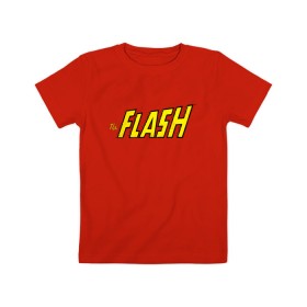 Детская футболка хлопок с принтом The Flash в Белгороде, 100% хлопок | круглый вырез горловины, полуприлегающий силуэт, длина до линии бедер | Тематика изображения на принте: barry allen | dc | dc comics | flash | shtatflash | барри аллен | флеш | флэш