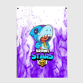 Постер с принтом BRAWL STARS LEON SHARK в Белгороде, 100% бумага
 | бумага, плотность 150 мг. Матовая, но за счет высокого коэффициента гладкости имеет небольшой блеск и дает на свету блики, но в отличии от глянцевой бумаги не покрыта лаком | 8 bit | 8 бит | brawl stars | bull | colt | crow | leon | leon shark | shark | stars | акула | берли | ворон | динамайк | кольт | леон | леон акула | нита | спайк | шелли | эль примо