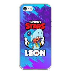 Чехол для iPhone 5/5S матовый с принтом BRAWL STARS LEON SHARK в Белгороде, Силикон | Область печати: задняя сторона чехла, без боковых панелей | 8 bit | 8 бит | brawl stars | bull | colt | crow | leon | leon shark | shark | stars | акула | берли | ворон | динамайк | кольт | леон | леон акула | нита | спайк | шелли | эль примо