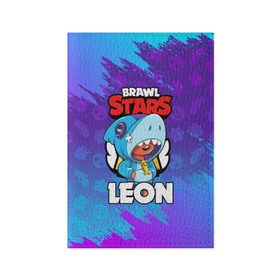 Обложка для паспорта матовая кожа с принтом BRAWL STARS LEON SHARK в Белгороде, натуральная матовая кожа | размер 19,3 х 13,7 см; прозрачные пластиковые крепления | Тематика изображения на принте: 8 bit | 8 бит | brawl stars | bull | colt | crow | leon | leon shark | shark | stars | акула | берли | ворон | динамайк | кольт | леон | леон акула | нита | спайк | шелли | эль примо