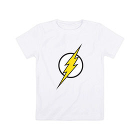 Детская футболка хлопок с принтом Flash в Белгороде, 100% хлопок | круглый вырез горловины, полуприлегающий силуэт, длина до линии бедер | barry allen | dc | dc comics | flash | барри аллен | флеш | флэш