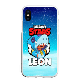 Чехол для iPhone XS Max матовый с принтом BRAWL STARS LEON SHARK в Белгороде, Силикон | Область печати: задняя сторона чехла, без боковых панелей | 8 bit | 8 бит | brawl stars | bull | colt | crow | leon | leon shark | shark | stars | акула | берли | ворон | динамайк | кольт | леон | леон акула | нита | спайк | шелли | эль примо