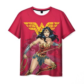 Мужская футболка 3D с принтом Wonder Woman в Белгороде, 100% полиэфир | прямой крой, круглый вырез горловины, длина до линии бедер | dc | dc comics | diana prince | shtatjl | wonder woman | вандер вуман | вондер вуман | диана принс | супер женщина | чудо женщина