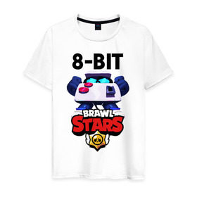 Мужская футболка хлопок с принтом Brawl Stars 8-BIT в Белгороде, 100% хлопок | прямой крой, круглый вырез горловины, длина до линии бедер, слегка спущенное плечо. | 8 bit | 8 бит | brawl | brawl stars | crow | leon | stars | бравл | бравл старс | браво старс | игра | компьютерная | кров | леон | онлайн | старс