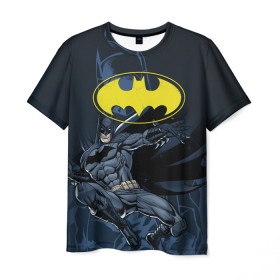 Мужская футболка 3D с принтом Batman в Белгороде, 100% полиэфир | прямой крой, круглый вырез горловины, длина до линии бедер | bat man | batman | batman comics | caped crusader | comics | dark knight | бетмен | брюс уэйн | бэт мен | бэтмен | тёмный рыцарь