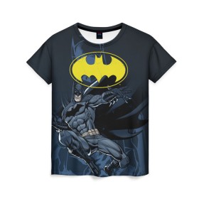 Женская футболка 3D с принтом Batman в Белгороде, 100% полиэфир ( синтетическое хлопкоподобное полотно) | прямой крой, круглый вырез горловины, длина до линии бедер | bat man | batman | batman comics | caped crusader | comics | dark knight | бетмен | брюс уэйн | бэт мен | бэтмен | тёмный рыцарь