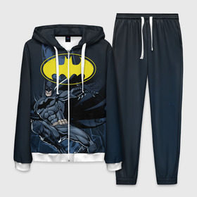 Мужской костюм 3D с принтом Batman в Белгороде, 100% полиэстер | Манжеты и пояс оформлены тканевой резинкой, двухслойный капюшон со шнурком для регулировки, карманы спереди | bat man | batman | batman comics | caped crusader | comics | dark knight | бетмен | брюс уэйн | бэт мен | бэтмен | тёмный рыцарь