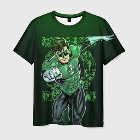 Мужская футболка 3D с принтом Green Lantern в Белгороде, 100% полиэфир | прямой крой, круглый вырез горловины, длина до линии бедер | dc | dc comics | green lantern | shtatjl | зеленый фонарь