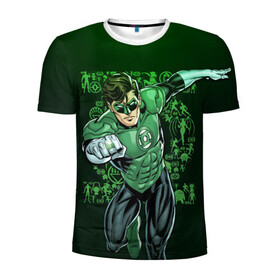 Мужская футболка 3D спортивная с принтом Green Lantern в Белгороде, 100% полиэстер с улучшенными характеристиками | приталенный силуэт, круглая горловина, широкие плечи, сужается к линии бедра | dc | dc comics | green lantern | shtatjl | зеленый фонарь