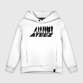 Детское худи Oversize хлопок с принтом Ateez в Белгороде, френч-терри — 70% хлопок, 30% полиэстер. Мягкий теплый начес внутри —100% хлопок | боковые карманы, эластичные манжеты и нижняя кромка, капюшон на магнитной кнопке | Тематика изображения на принте: ateez | atiny | destiny | k pop | kpop | kq fellaz | атеез | атез | атэз | ёсан | к поп | кпоп | минки | сан | сонхва | тин поп | уён | хонджун | чонхо | эйтиз | эйтини | юнхо