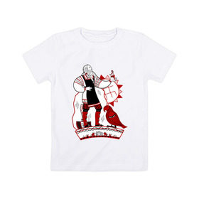 Детская футболка хлопок с принтом Сварог небесный Кузнец в Белгороде, 100% хлопок | круглый вырез горловины, полуприлегающий силуэт, длина до линии бедер | Тематика изображения на принте: кирин | родноверы | родные боги | сварог | славяне