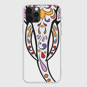 Чехол для iPhone 12 Pro Max с принтом Слон - сахарный череп в Белгороде, Силикон |  | day of the dead | голова слона   сахарный череп | дня мертвых | мексиканский череп | розами | сердцем. дизайн для хэллоуина | украшенный цветами
