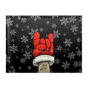 Обложка для студенческого билета с принтом Рок Дед Мороз в Белгороде, натуральная кожа | Размер: 11*8 см; Печать на всей внешней стороне | Тематика изображения на принте: happy new year | santa | дед мороз | каникулы | мороз | новогодний свитер | новый год | оливье | праздник | рождество | санта клаус | свитер новогодний | снег | снегурочка | снежинки