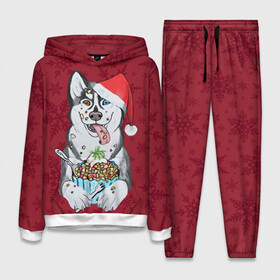 Женский костюм 3D (с толстовкой) с принтом Christmas Husky в Белгороде,  |  | happy new year | santa | дед мороз | каникулы | мороз | новогодний свитер | новый год | оливье | праздник | рождество | санта клаус | свитер новогодний | снег | снегурочка | снежинки