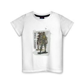 Детская футболка хлопок с принтом Airsoft team в Белгороде, 100% хлопок | круглый вырез горловины, полуприлегающий силуэт, длина до линии бедер | airsoft | оружие | снаряжение | страйкбол